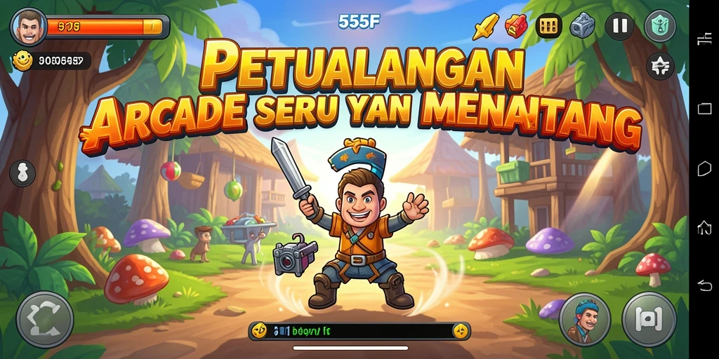 Tampilan gameplay seru dari 555F dengan berbagai tantangan menarik.