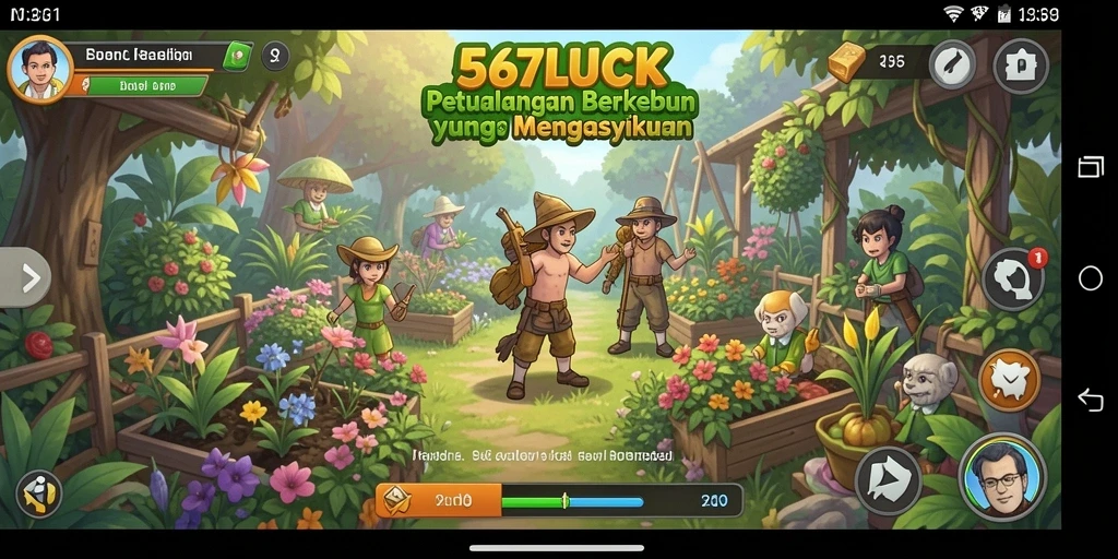 Tampilan gameplay menakjubkan 567LUCK saat berkebun.