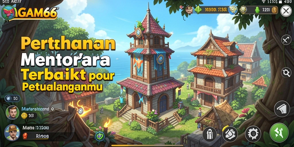 Screenshot AGAM66 menunjukkan aksi pertahanan menara yang strategis.