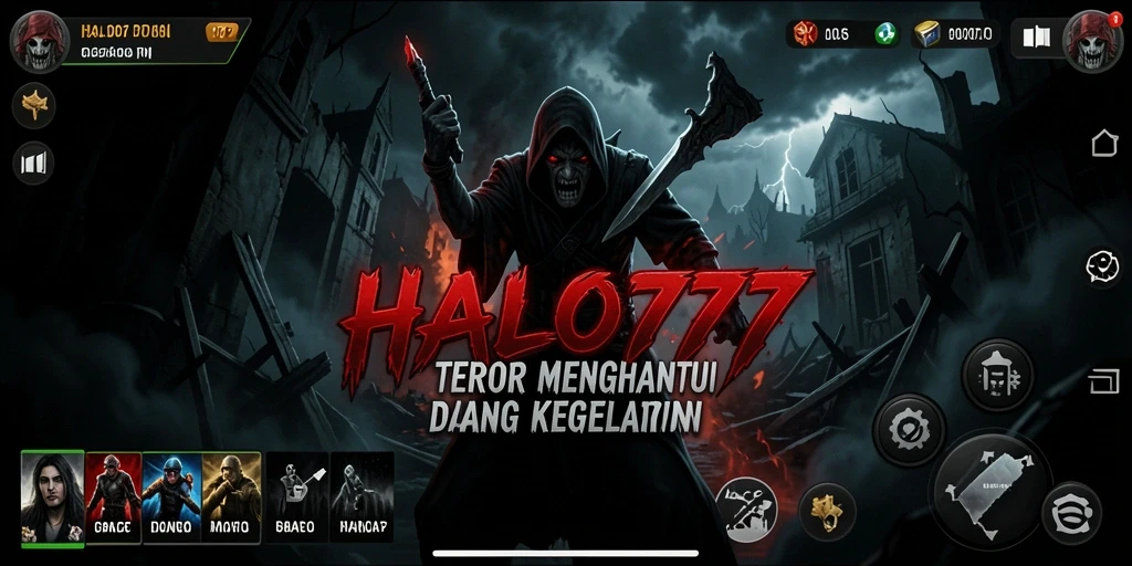 Screenshot HALO777 menampilkan suasana menyeramkan dengan makhluk yang menghantui.