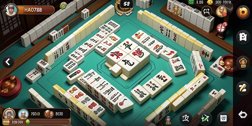 Tampilan gameplay HAO788 yang seru dalam Mahjong.