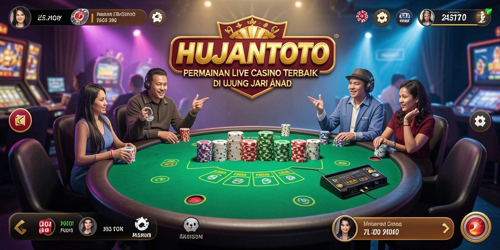 Tampak layar permainan Live Casino HUJANTOTO yang mendebarkan.