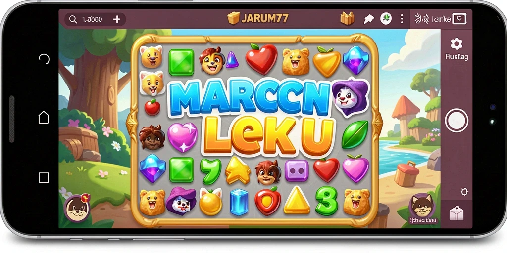Screenshot gameplay JARUM77 menampilkan tantangan seru dan kombinasi match-3.