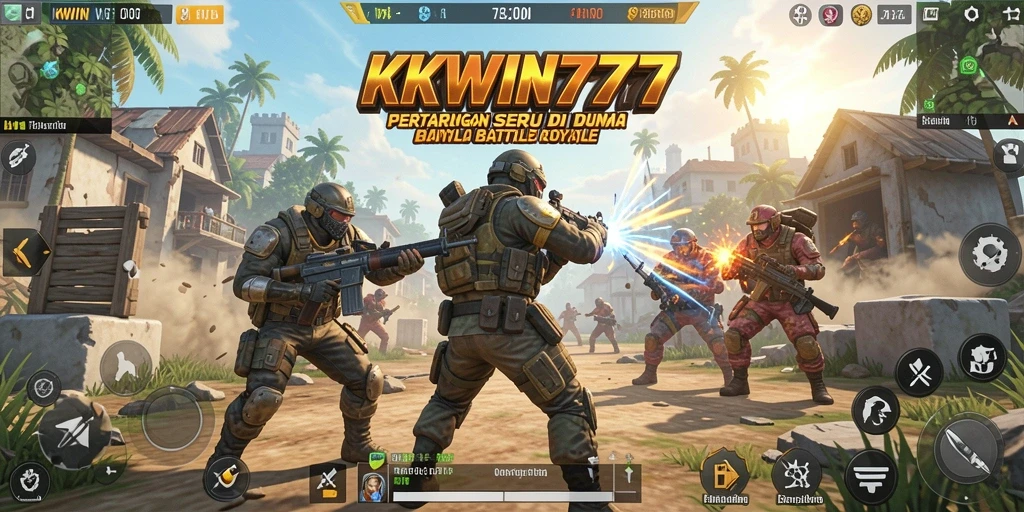 Tampilan gameplay seru dalam pertempuran Battle Royale yang mendebarkan.