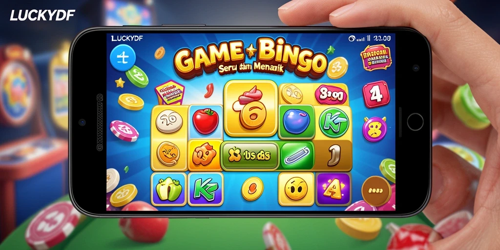 Screenshot gameplay LUCKYDF yang menggembirakan saat bermain Bingo.