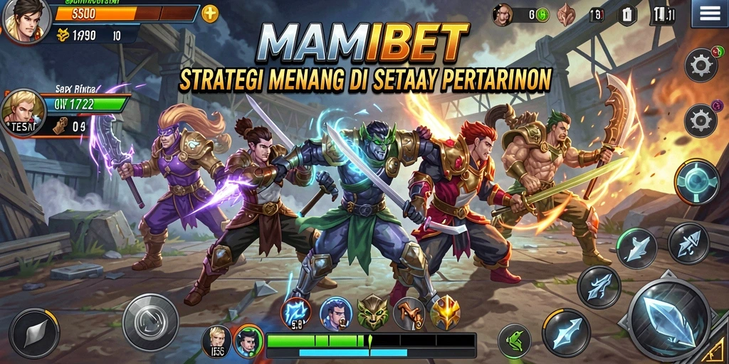 Tangkapan layar gameplay MAMIBET yang menunjukkan pertarungan strategi.