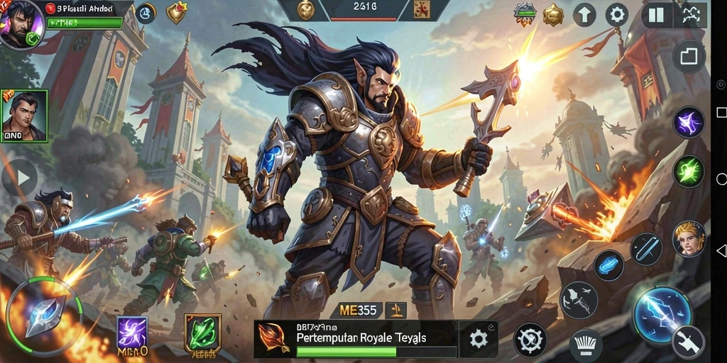 Tampilan gameplay ME355 yang menegangkan di medan pertempuran.