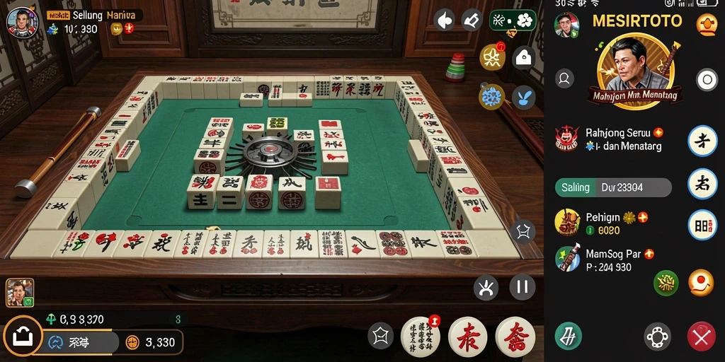 Tampilan gameplay Mahjong yang menarik dan penuh tantangan.