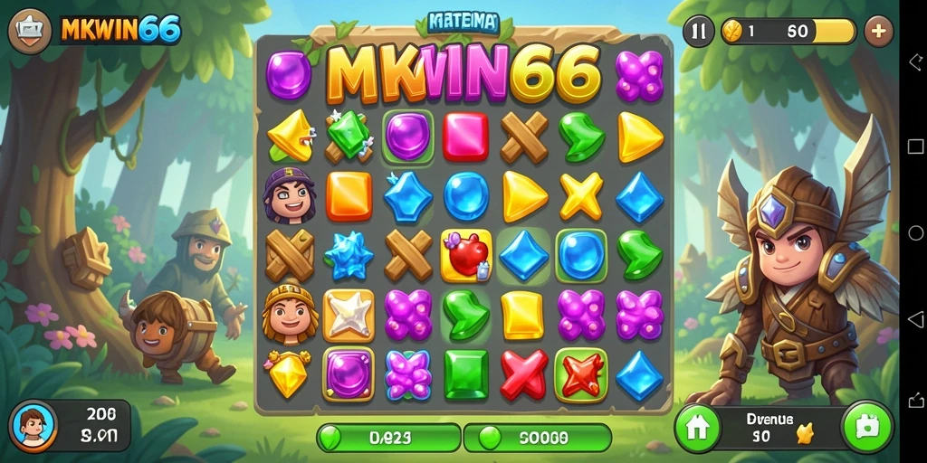Screenshot gameplay MKWIN666 yang penuh warna dan menantang.