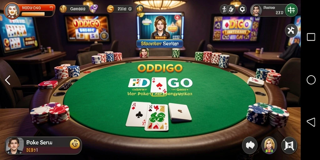 Tampilan grafis menarik saat bermain Poker di ODDIGO.