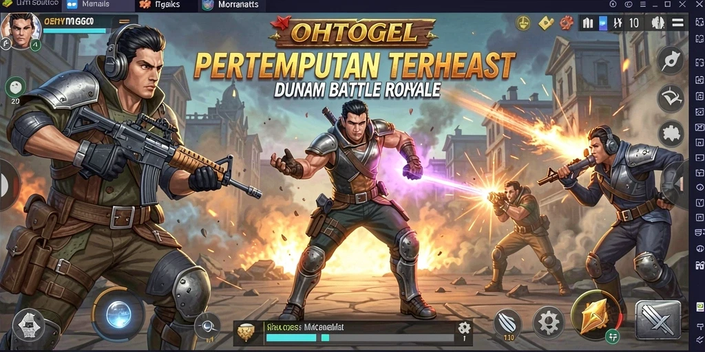 Gameplay intens OHTOGEL dalam pertempuran Battle Royale.