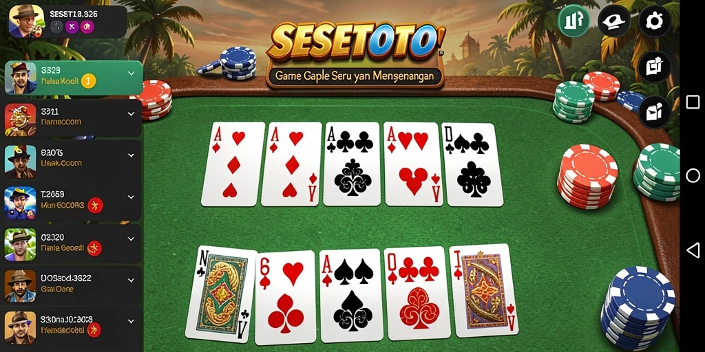 Screenshot gameplay SESETOTO dengan tampilan menarik permainan Gaple.
