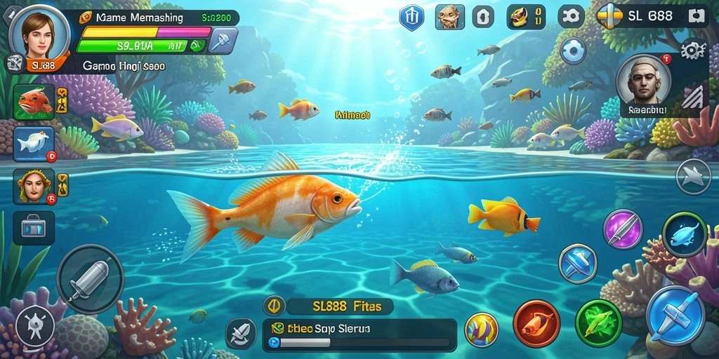 Screenshot permainan SL888 menampilkan aksi memancing yang mendebarkan.
