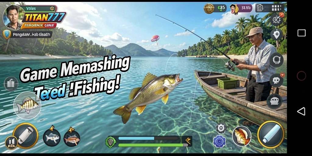 Tampilan gameplay TITAN777 yang menarik dan interaktif dalam memancing.