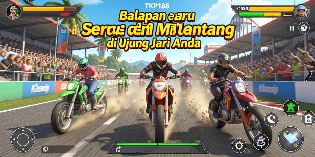 Gameplay menarik dari TKP188 dengan mobil balap yang cepat.