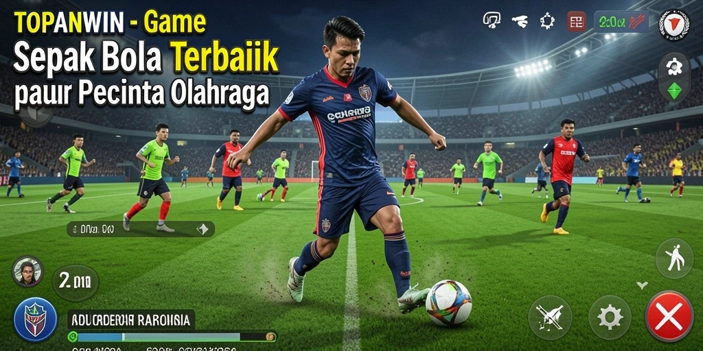 Tampilan menarik gameplay sepak bola dalam TOPANWIN yang mendebarkan.