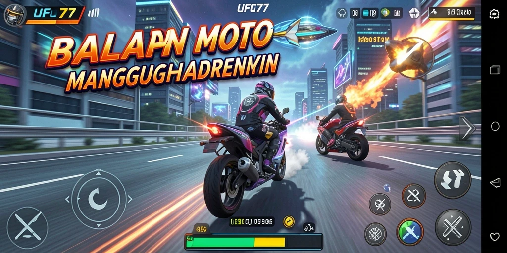 Gameplay balapan motor yang seru dan menantang di UFO77.