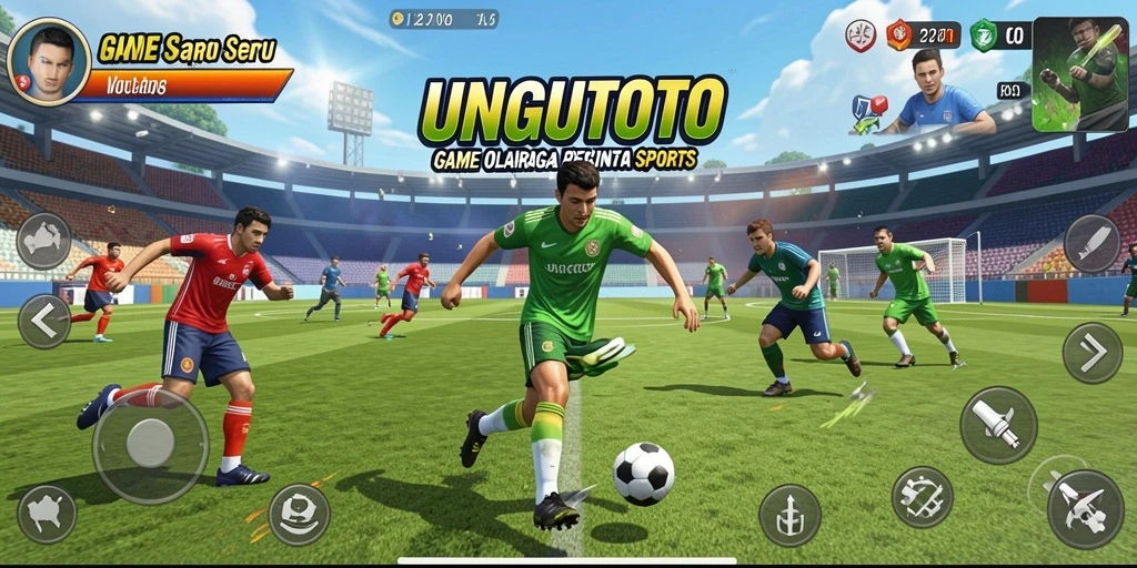 Tampilan gameplay seru di UNGUTOTO dengan aksi olahraga menegangkan.