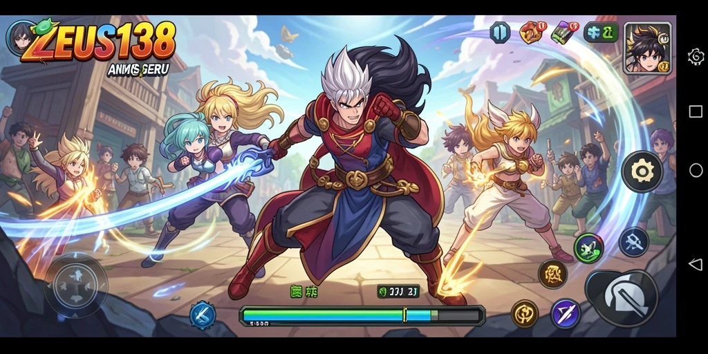 Screenshot gameplay ZEUS138 yang menampilkan aksi seru karakter Anime.